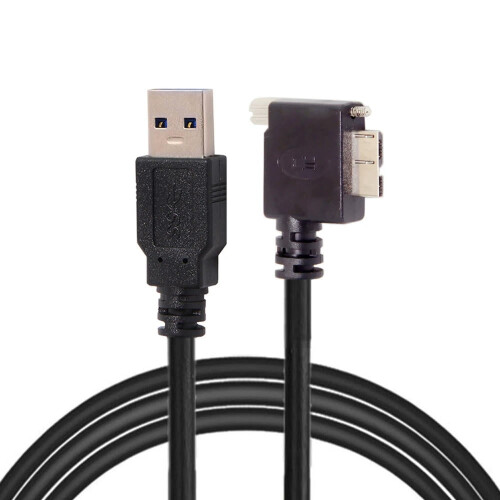 Support de vis micro USB coudé à 90 pour câble de données 3.0 pour caméra industrielle