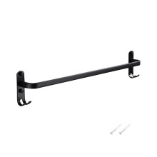 Porte-serviettes Lmueinov en aluminium noir spatial, barre porte-serviettes, barre supérieure et inférieure pour salle de bain, cadeau idéal pour