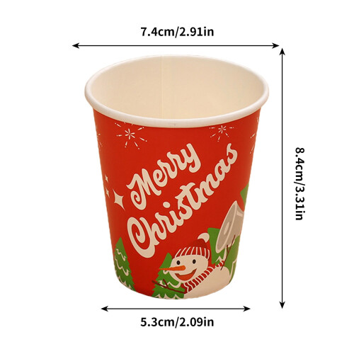 Christmas Disposable Cups 16 pcs Hot and Cold Compatible 2