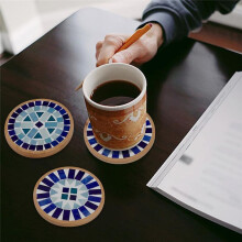 1 Set DIY Mosaik-Bastelset für Erwachsene und Anfänger, Blaue Glasmosaikfliesenstücke mit Leerer Basisschale für Handgefertigte Kunst zu Hause