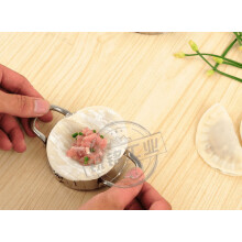 Delaman Dumpling Maker Roestvrijstalen Dumplingpersvorm, Deegpers voor Fruittaarten, Gebaksgereedschap (Maat: L)