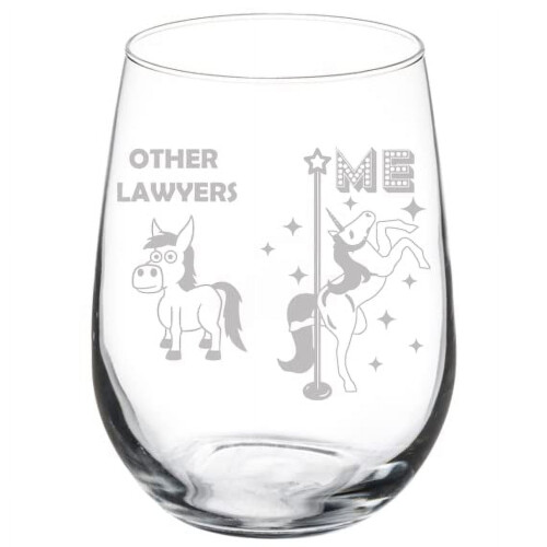 Ποτήρι Κρασιού Lawyer Superstar Unicorn Funny (17oz χωρίς κούτσουρο)