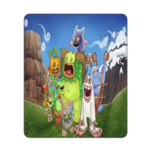 Alfombrilla de ratón My Singing Monsters de 25 x 30 cm con borde cosido, base de goma antideslizante, tejido de licra lavable, compatible con