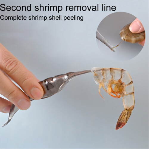 Shrimp peeler and deveiner tool for raw shrimp 2