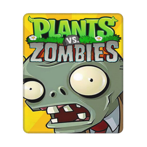Mousepad Plants vs. Zombies 10x12 polegadas, compatível com computadores e laptops, borda costurada, base de borracha antiderrapante, tecido de