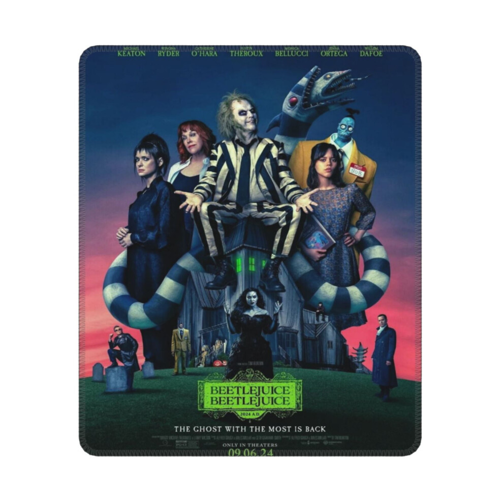 Beetlejuice Mouse Pad Stitched Edge Non-Slip 10X12 Inch Green 900881649605