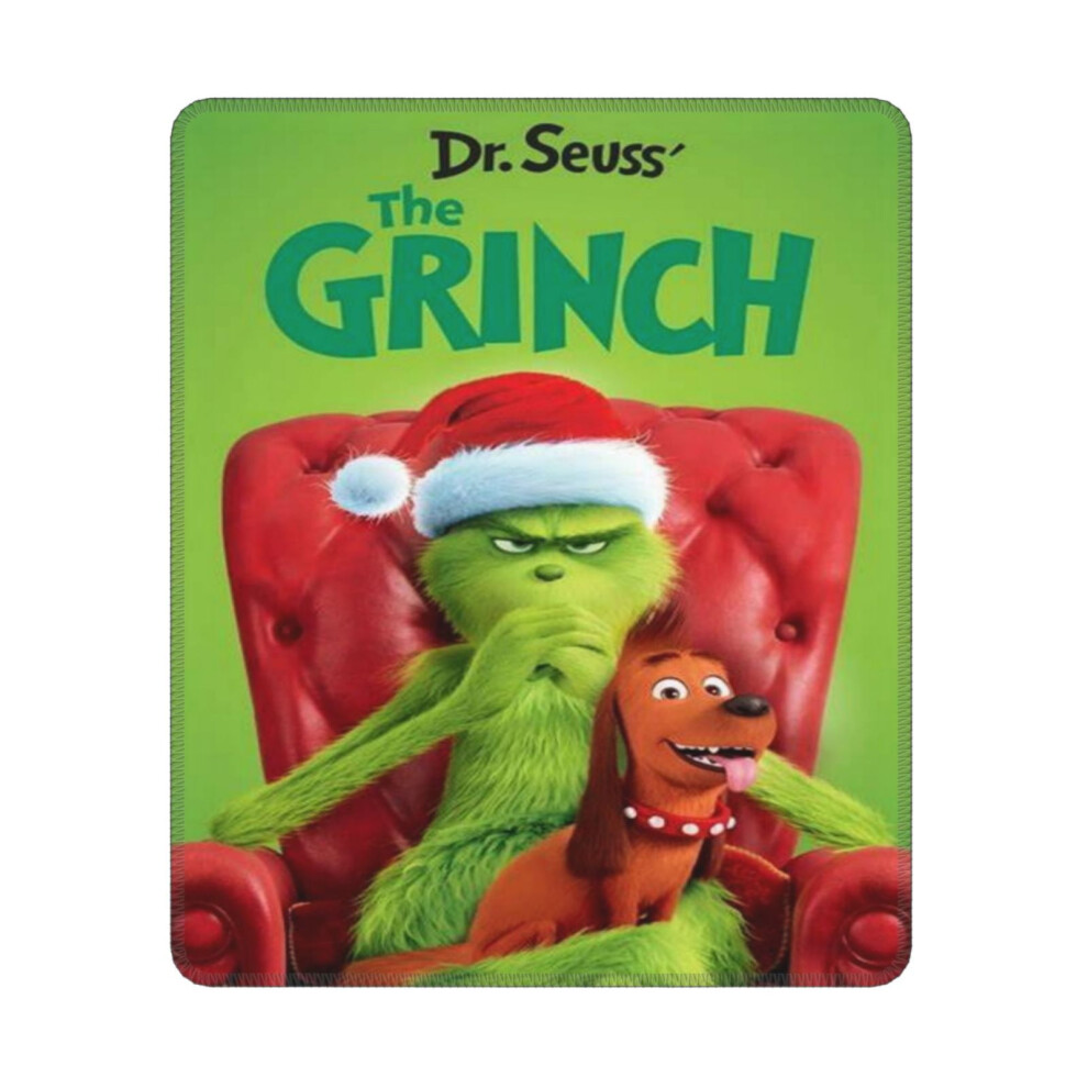 Grinch Mouse Pad 10X12 Inch Stitched Edge Non-Slip Green 900881649018