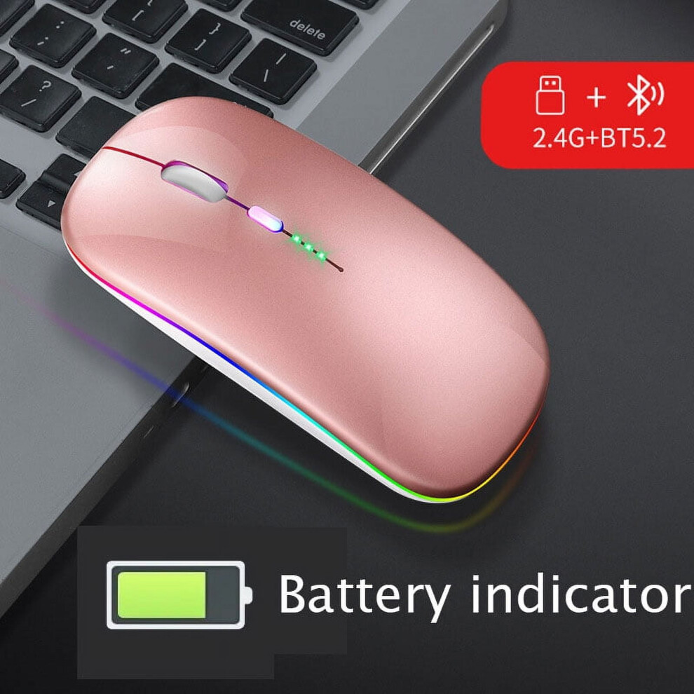 Wireless Rgb Gaming Mouse Bt5.2 2.4Ghz 1600Dpi Usb 900881658058