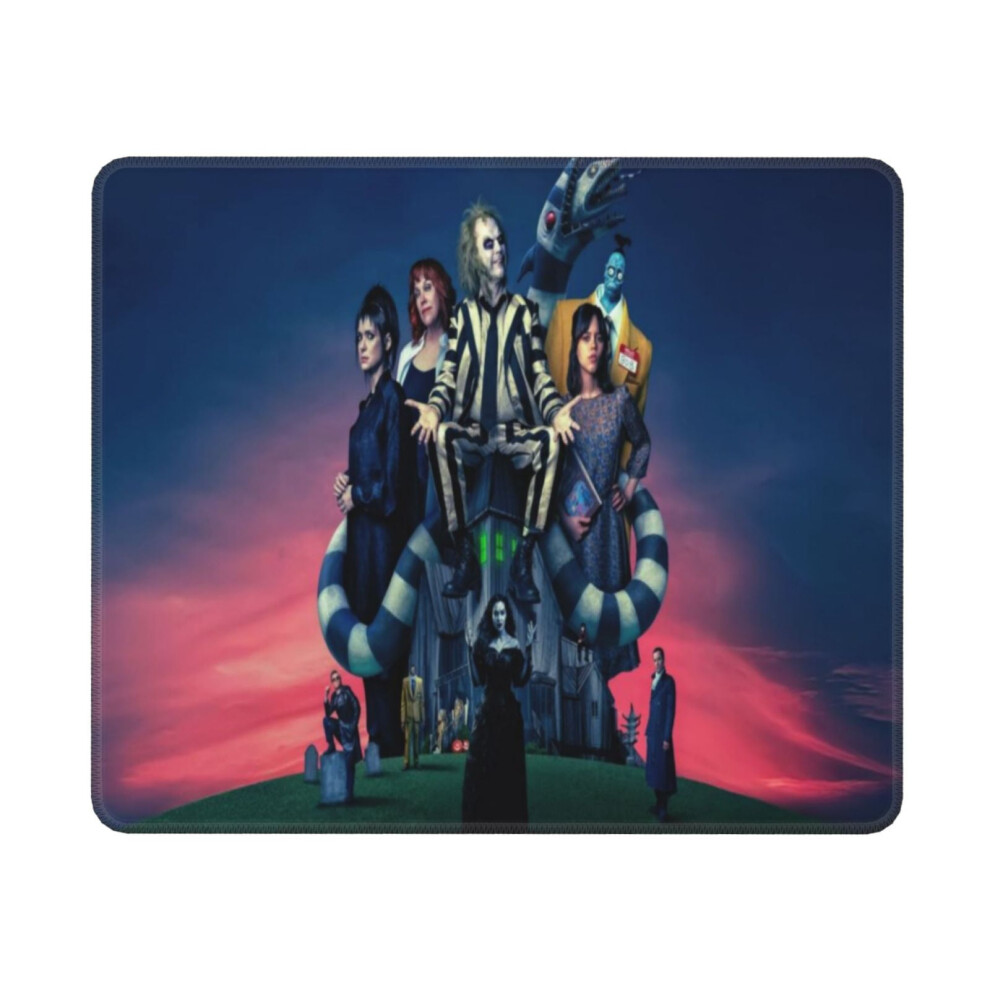 Beetlejuice Mouse Pad 10X12 Inch Stitched Edge Non-Slip Green 900881649476