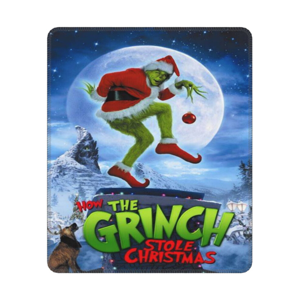 Grinch Mouse Pad 10X12 Inch Stitched Edge Non-Slip Green 900881642507