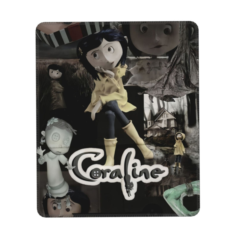 Coraline Mouse Pad Stitched Edge Non-Slip Rubber Base Green 900881650410