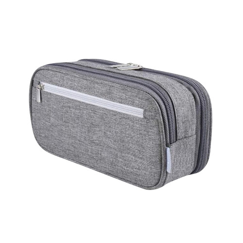 Avtoify large capacity three-layer pencil case gray