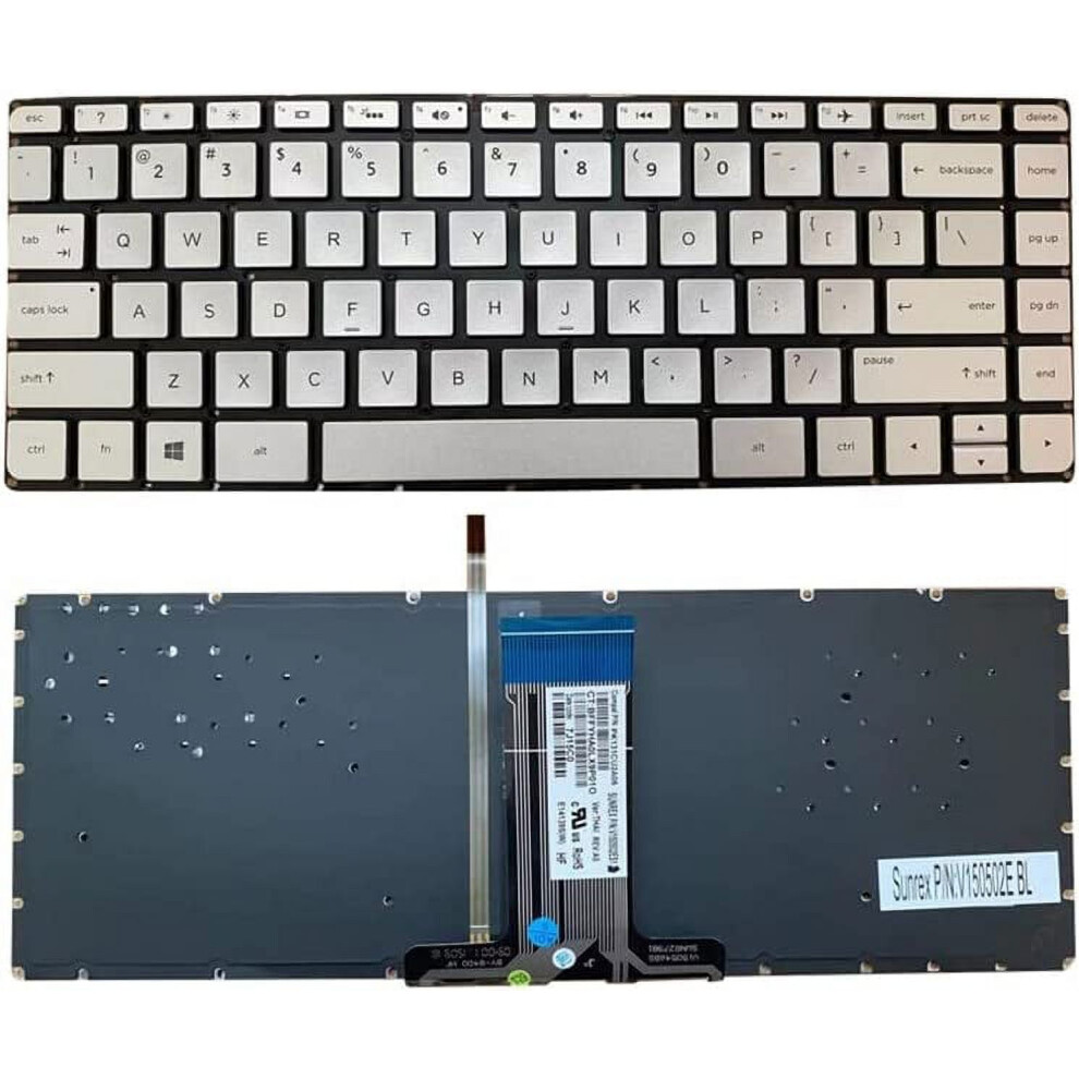Us Backlit Keyboard For Hp Pavilion X360 M3-U Series Silver 900881641807