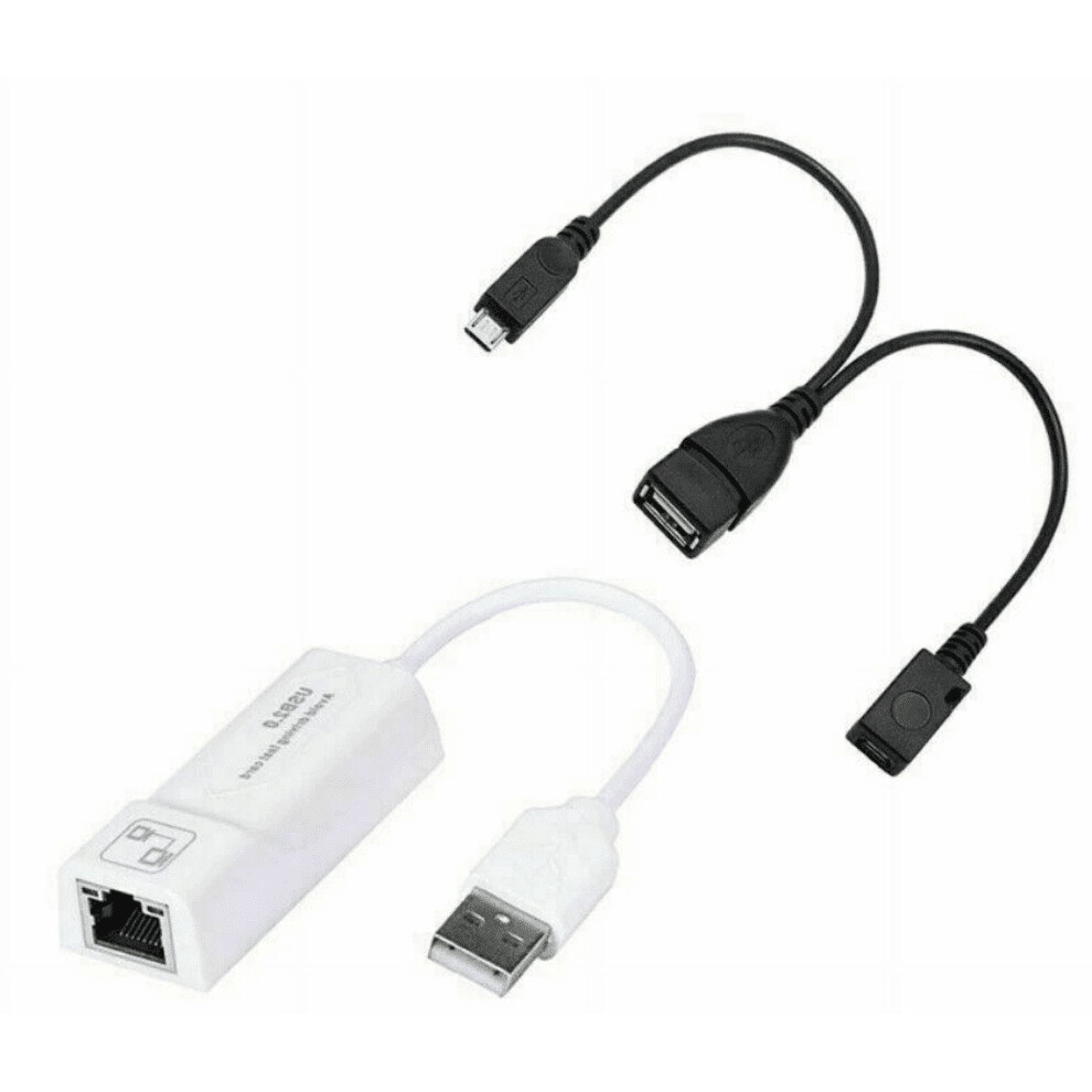 Ethernet Adapter With Usb Otg Splitter For Fire Stick 900881659529