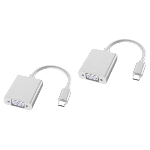 Σετ M με 2 θηλυκούς προσαρμογείς VGA USB σε USB-C για κινητά τηλέφωνα με την ίδια οθόνη