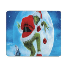 Podložka pod myš Grinch 10x12 palcov, prešívaný okraj, protišmyková gumená základňa, umývateľná lycra tkanina, kompatibilná s