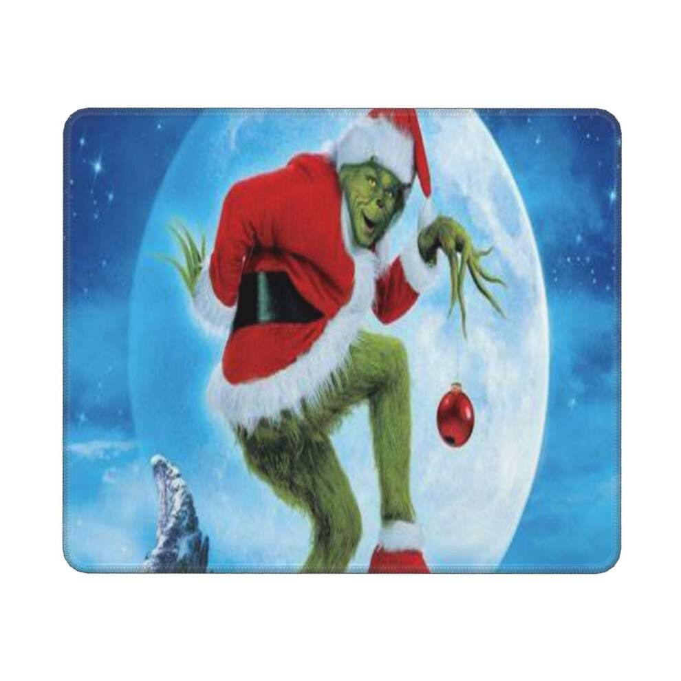 Grinch Mouse Pad 10X12 Inch Stitched Edge Non-Slip Green 900881642705