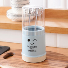 Soporte para palillos con cubierta antipolvo azul, compatible con A, cesta de drenaje doméstica, jaula cubierta de plástico transparente a prueba