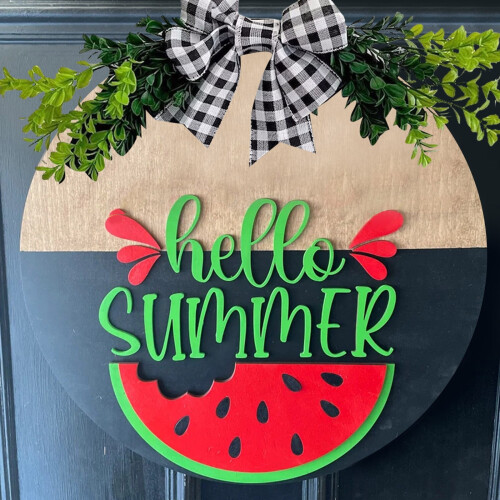 Κρεμαστό κόσμημα πόρτας Miayilima Summer με καρπούζι Hello Summer1 τεμάχιο κόκκινο καρπούζι 1