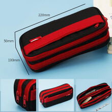 Économies pour la rentrée ! Trousse Avtoify à trois compartiments, couleurs assorties, rouge. Idéale pour les élèves du primaire, du collège