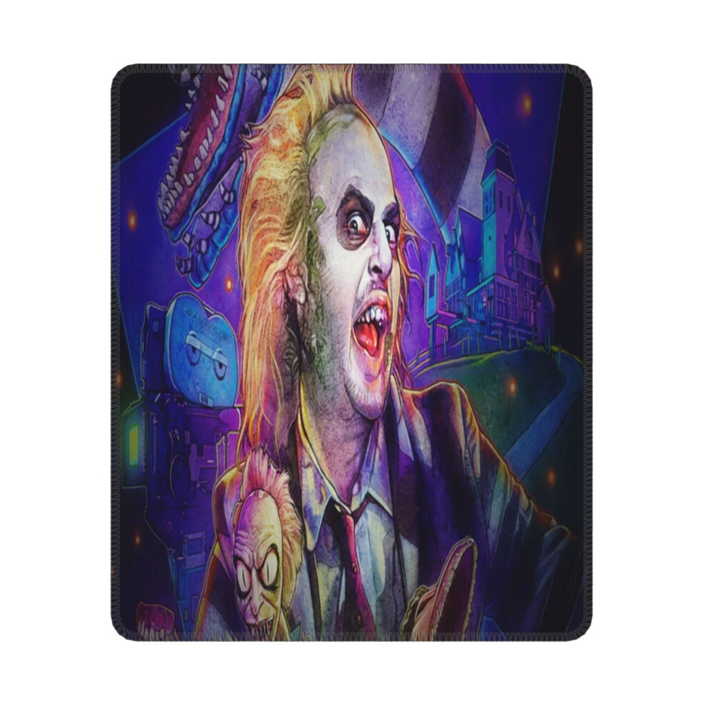 Beetlejuice Mouse Pad 10X12 Inch Stitched Edge Non-Slip Green 900881642491