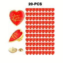 (20 pcs) Luxury Heart-Shaped Brooches,Nursing Graduation, Volunteer Appreciation, Office & Birthday Parties, Holiday Celebrations