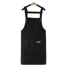Grembiule da lavoro da donna in stile denim, stile britannico, per cucina, ristorante e lavoro, con tasche sul petto C7O8