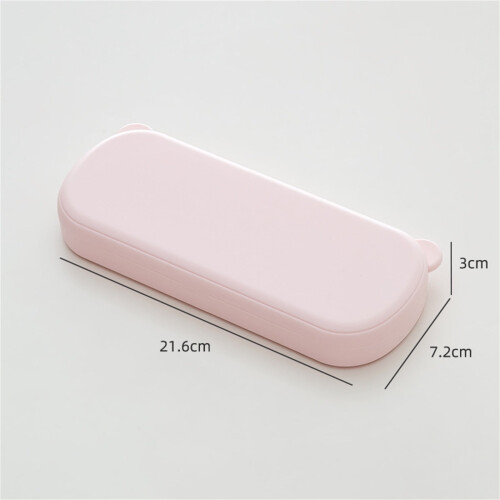 Macaron Color Pencil Case for Students Pink