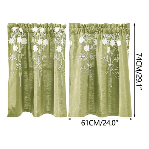 Navy Blue Polyester Cafe Curtain 29x24 Inch 1