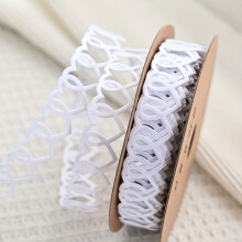 (White) Hol hart-tot-hart kanten lint |1 rol 900 cm bakcakeverpakkingslint - Valentijnsdag bloemenboeket Streamer
