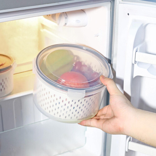 Boîte à légumes double couche égouttable de 1,25 L 2