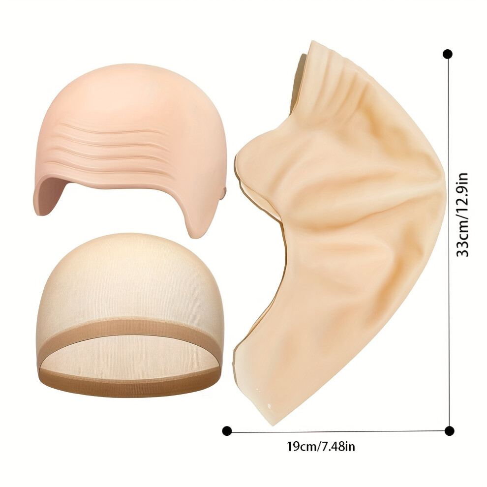 Yetp Star (4, 25.4Cm) [Halloween Bald Hats] A Set Of Two Halloween Bald Hats And Adult Costume Cosplay Latex Bald Wig