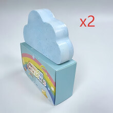2 stuks Cloud Badzout Ballen, Grote 120G Badbommen, Geschenkdoos Verpakte Badballen, Badadditief, Hydraterende Zorg,