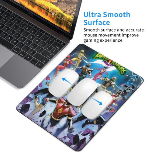 Mouse Pad Power Rangers με ραμμένη άκρη, αντιολισθητική βάση από καουτσούκ και πλενόμενο 2