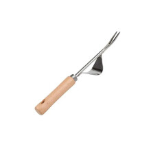 Garden Weeder Hand Weeding Cutter Stainless Steel Dandelion Puller Root Remover Multifunction Wooden Handle Gardening Tools UK