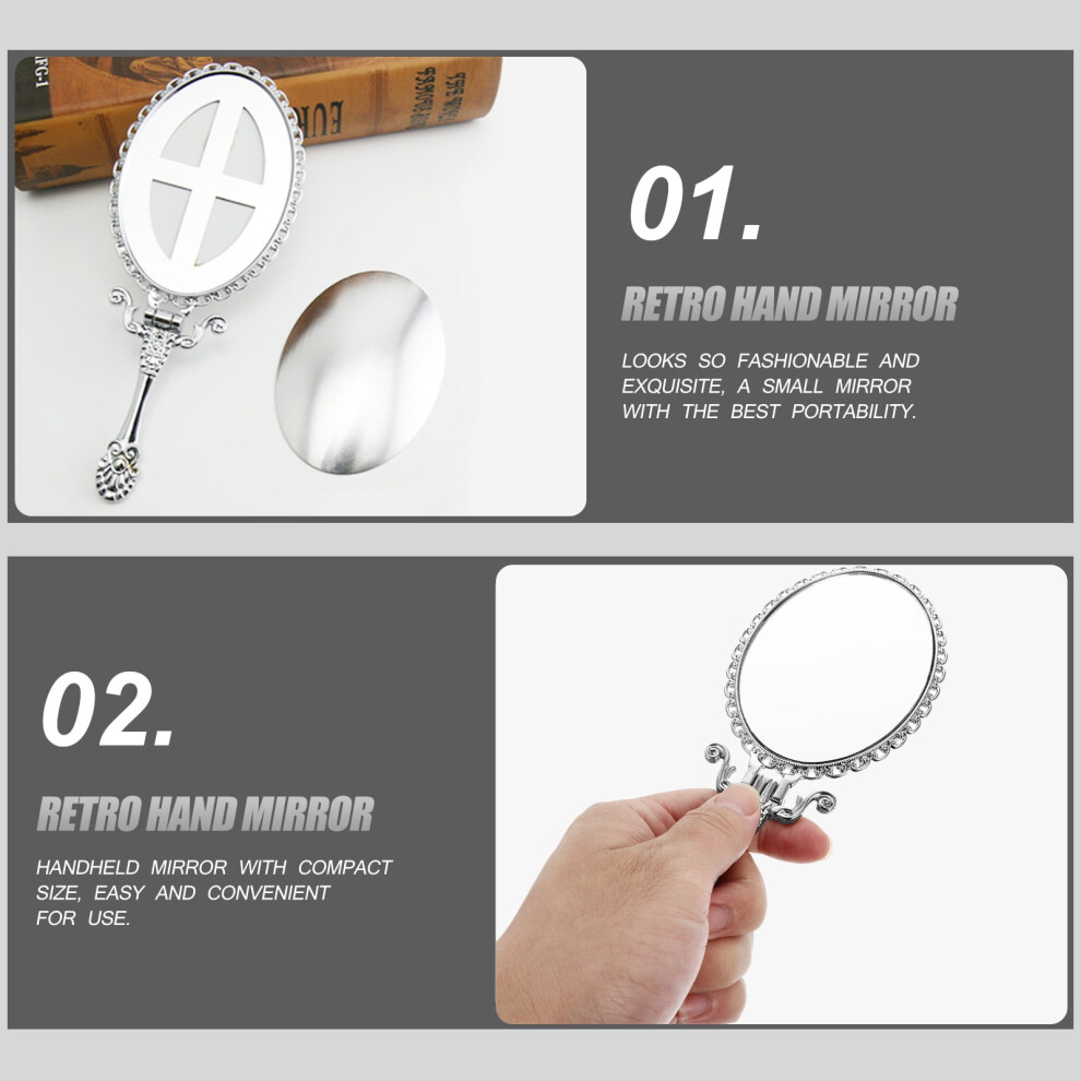 Handheld Folding Mirror with Handle 2 PCS