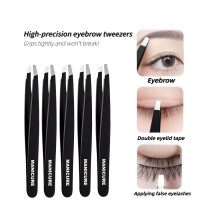 5pcs Stainless Steel Tweezers for Eyebrow Shaping Hair Removal And Facial Care Tools New
