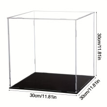 (30cm) Heavy Duty Acrylic Display Case For Collectibles - Heavy Duty Square Dustproof Display Box With Single Frame, Horizontal