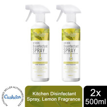 Cusheen Disinfectant Spray for Kitchen Anti-Bacterial Lemon Fragrance, 2x500ml