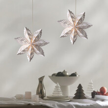 Paper Snowflake Hanging Decorations White 12 pcs
