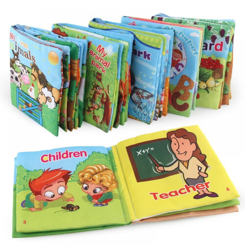 Soft Cloth Book Set for Babies Sensory Crinkle 6 Books 1