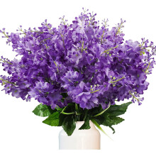 Sinhoon Lot de 4 fleurs artificielles de jacinthe et de glycine, compositions florales en soie résistantes aux UV pour la maison, les mariages, le