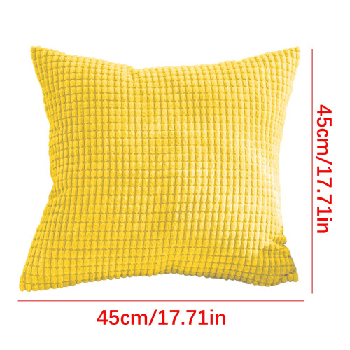 Housse de coussin en lin jaune 45 x 45 cm 1