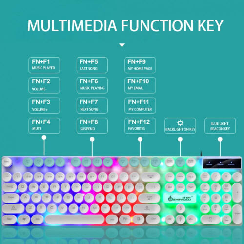Retro Mechanical Keyboard USB LED Backlit 104 Keys 1