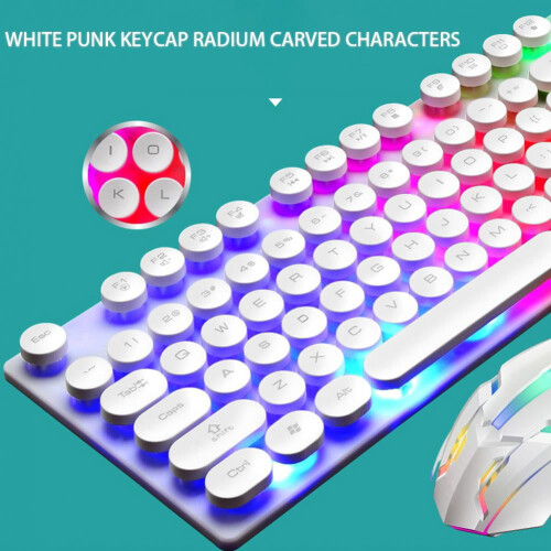 Retro Mechanical Keyboard USB LED Backlit 104 Keys 2