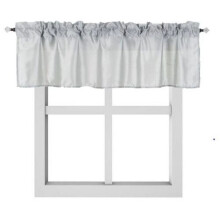 Áttetsző karnis voile ezüst színű, egyszínű fényszűrő rúddal ellátott zsebes ablakfüggöny, 55" széles x 18" hosszú, hálószobai