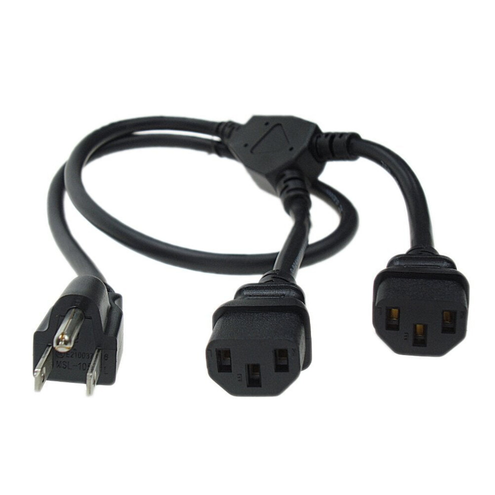 Sf Cable Nema 5-15P To C13 Dual Power Cord 10 Ft 18 Awg 972745789581