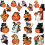 Træ Halloween ornamenter sæt Vintage 36 dele 1