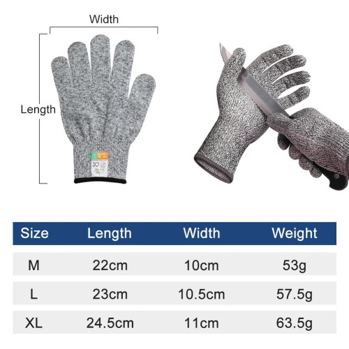 Cut Resistant Kitchen Gloves Level 5 Food Grade M 2