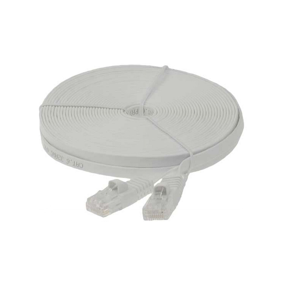 Cat6 Utp Flat Ethernet Cable 35 Ft White 972745789277